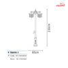 چراغ حیاطی ایستاده شب تاب SH-105420320 مدل کارن 1