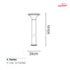 چراغ حیاطی زمینی شب تاب مدل پرتو SH-109406010