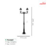 چراغ حیاطی ایستاده شب تاب مدل پاسارگاد SH-106621110