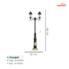چراغ حیاطی ایستاده شب تاب مدل پاسارگاد SH-106620310