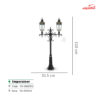 چراغ حیاطی ایستاده شب تاب مدل امپراطور SH-108621010