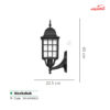 چراغ حیاطی دیواری شب تاب مدل مشبک SH-104190010