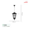 چراغ حیاطی سقفی آویز شب تاب مدل وندا SH-105902020