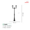 چراغ حیاطی ایستاده شب تاب مدل وندا SH-105921110