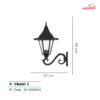 چراغ حیاطی دیواری شب تاب مدل چتری SH-104890310
