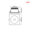 چراغ توکار 30 وات مربعی COB برش 17.5 فاین الکتریک مدل FEC-602/SQ