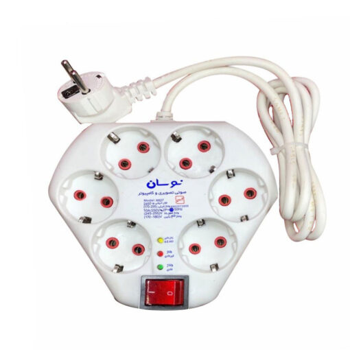 محافظ 6 پریز صوتی و تصویری نوسان الکتریک کد K-627 کابل 1.5 متر