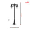 چراغ حیاطی ایستاده شب تاب مدل آبنوس SH-105721320