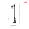 چراغ حیاطی ایستاده شب تاب مدل آبنوس SH-105710320