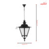 چراغ حیاطی سقفی آویز شب تاب مدل انگلیسی SH-107402020