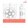 هواکش صنعتی نمره 25 تک فاز دمنده مدل آکسیال طرح آلمان کد VIF-25V2S
