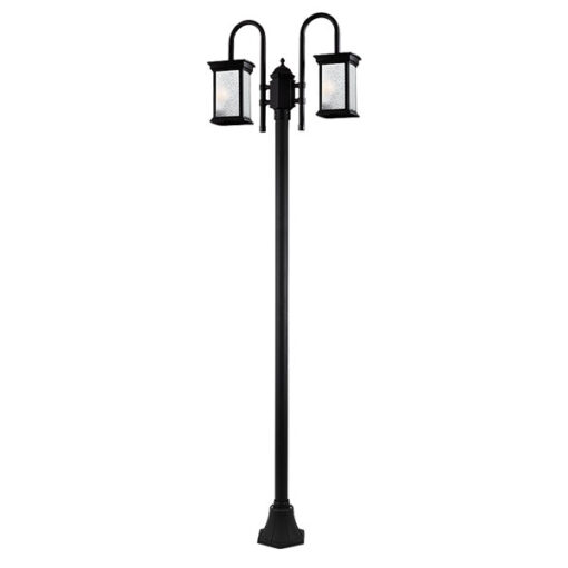 چراغ ایستاده دو شاخه شفق مدل روشان با شیشه الماسی کد 1085