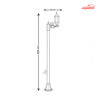 چراغ حیاطی ایستاده تک شاخه با طول 2.6 متر شفق مدل سورنا کد 2915