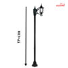 چراغ حیاطی ایستاده با طول 2.6 متر شفق مدل باربد کد 3115