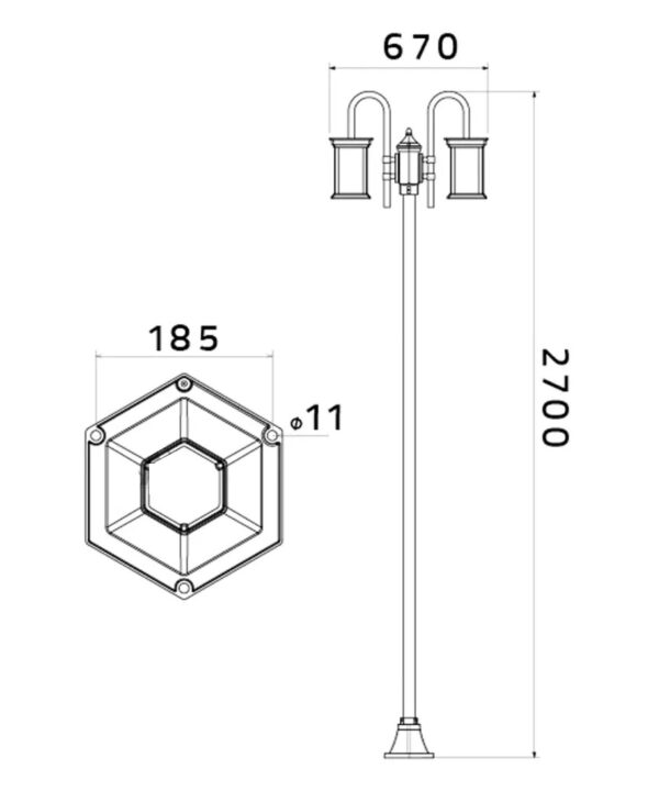 چراغ حیاطی ایستاده