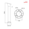 چراغ باغی و باغچه ای ایستاده شعاع مدل SH-1407