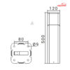چراغ حیاطی و پارکی شعاع مدل SH-2402