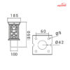 چراغ حیاطی و پارکی سرستون شعاع مدل SH-1734