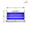 حشره کش برقی جذبی صنعتی 2 در 40 وات UV شهاب گستر مدل FUV2x40WS