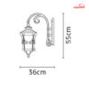 چراغ دیواری حیاطی شب تاب مدل ماهنوس کد SH-106990720