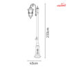 چراغ حیاطی ایستاده تک شاخه شب تاب مدل ماهنوس کد SH-106910720