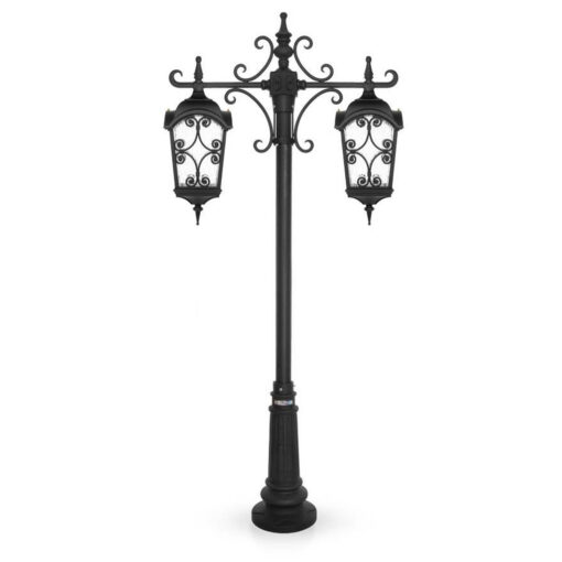 چراغ حیاطی ایستاده دو شاخه شب تاب مدل آروین کد SH-106721020