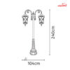 چراغ حیاطی ایستاده دو شاخه شب تاب مدل آروین کد SH-106721220