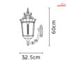 چراغ دیواری حیاطی شب تاب مدل پاسارگاد کد SH-106690110