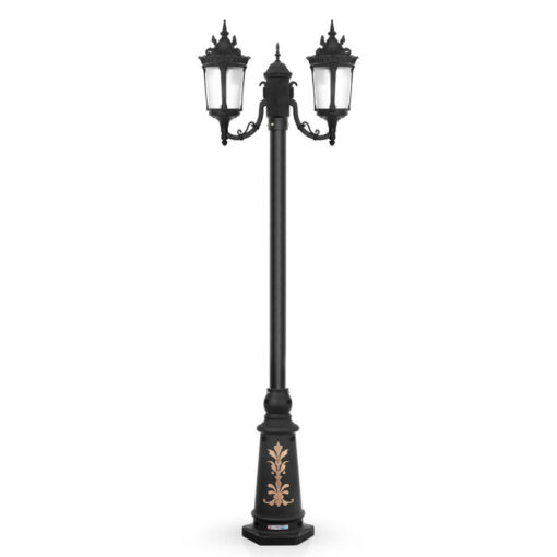 چراغ حیاطی ایستاده دو شاخه شب تاب مدل پاسارگاد کد SH-106620110