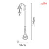 چراغ حیاطی ایستاده تک شاخه شب تاب مدل پاسارگاد کد SH-106611220