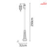 چراغ حیاطی ایستاده تک شاخه شب تاب مدل مشبک کد SH-104110420