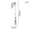 چراغ حیاطی ایستاده تک شاخه شب تاب مدل ونیز کد SH-105511320