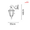 چراغ دیواری حیاطی شب تاب مدل رومی کد SH-104390320