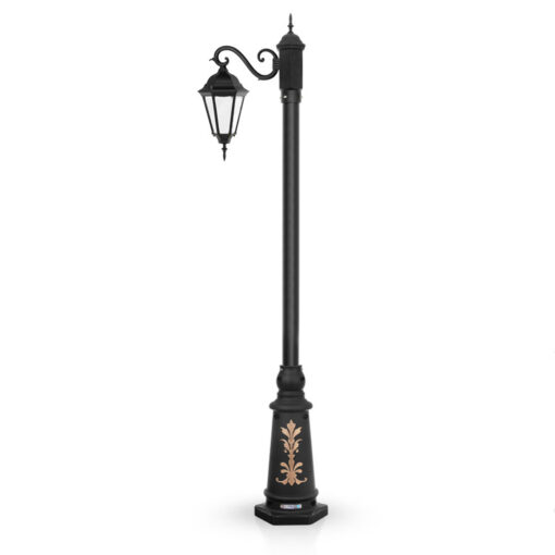 چراغ حیاطی ایستاده تک شاخه شب تاب مدل رومی کد SH-104310320