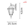 چراغ دیواری حیاطی شب تاب مدل رومی کد SH-104390020