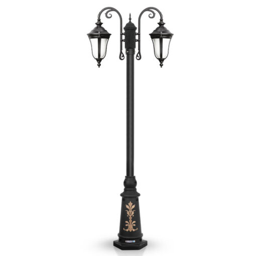 چراغ حیاطی ایستاده دو شاخه شب تاب مدل لاله کد SH-104420720