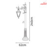 چراغ حیاطی ایستاده تک شاخه شب تاب مدل انگلیسی کد SH-107411020