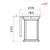 چراغ دیواری حیاطی شعاع مدل SH-1631-Diamond