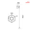 چراغ حیاطی ایستاده تک شاخه شعاع مدل SH-1621-Diamond