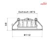 چراغ سقفی توکار 6 وات DOB شعاع مدل SH-2021-DOB-6W