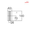 رابط ریل توکار دیوار به سقف شعاع مدل SH-MWCRC-2M
