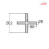 رابط ریل روکار سقف به سقف چهار طرفه شعاع مدل SH-MSCC4W-2M