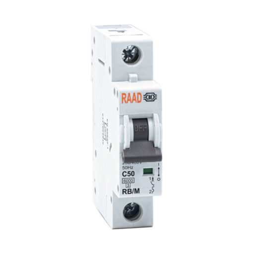 کلید مینیاتوری 1 پل 50 آمپر RB-M-1P-C50-6KA رعد