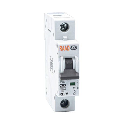 کلید مینیاتوری 1 پل 63 آمپر RB-M-1P-C63-6KA رعد