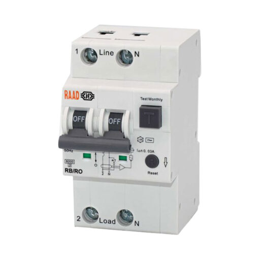 کلید محافظ جان ترکیبی 2 پل 16 آمپر RB-RO-2PC16-6KA رعد