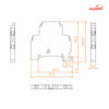 ترمینال ریلی پیچی دو طبقه لینک‌دار سایز 4 مدل RT-SU2.5-4-2L-DRTP2.5-4-L رعد