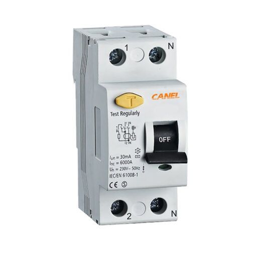 کلید محافظ جان 63 آمپر یک پل + نول کانل کد 63A-6KA-1P+N