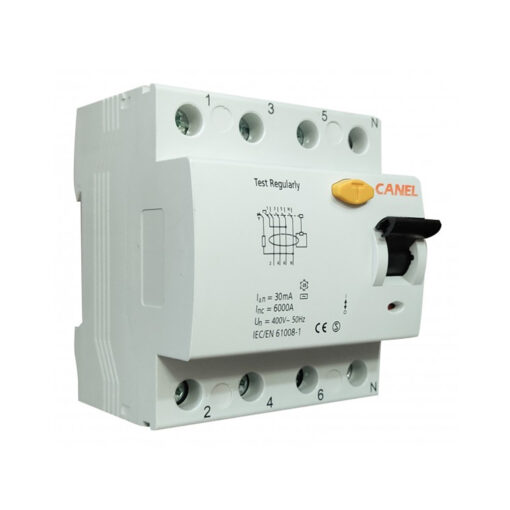کلید محافظ جان 80 آمپر سه پل + نول کانل کد 80A-6KA-3P+N
