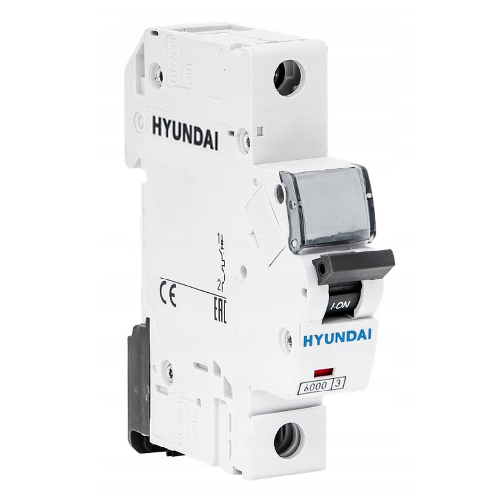 کلید مینیاتوری 10 آمپر تک پل هیوندای کد C10-6KA-1P